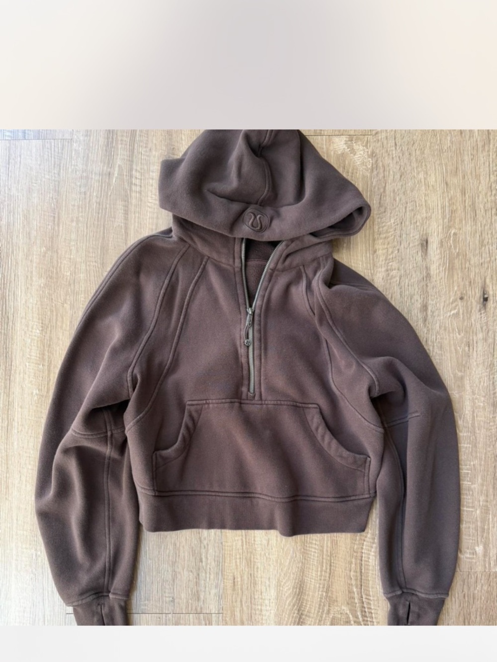 LULULEMON espresso dark brown scuba half zip oversized hoodie